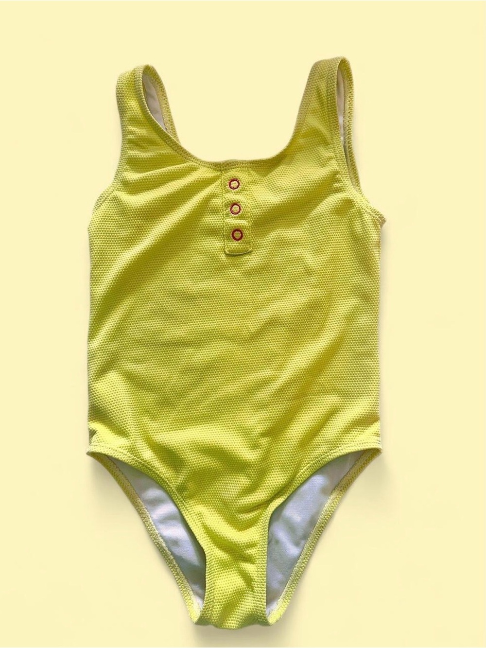 Derek Heart Bright Yellow Textured Girls' One-Piece Swimsuit